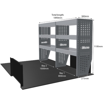 MR4 Express Range For Fiat Scudo- Two Bays - Shelves only