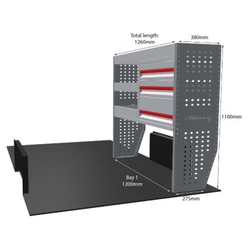 MR4 Express Range For Fiat Scudo- One Bay - Drawers + Shelves