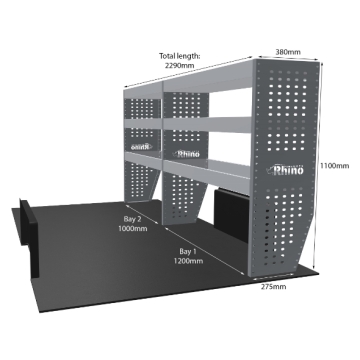 MR4 Express Range For Fiat Scudo- Two Bays - Shelves only
