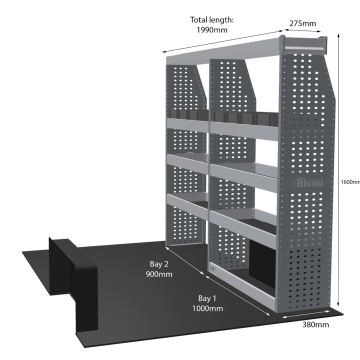 MR4 Express Range For Nissan NV400 (Primastar) L1H2- Two Bays - Top Tray configuration with matting