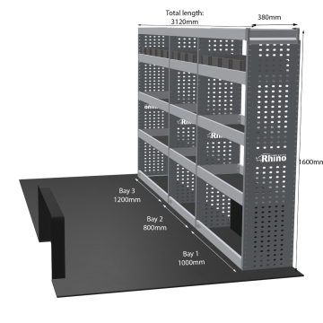 MR4 Express Range For Fiat Ducato L3H3- Three Bays - Top Tray configuration with matting
