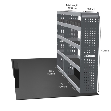 MR4 Express Range For Citroen Relay L4H2- Two Bays - Top Tray configuration with matting