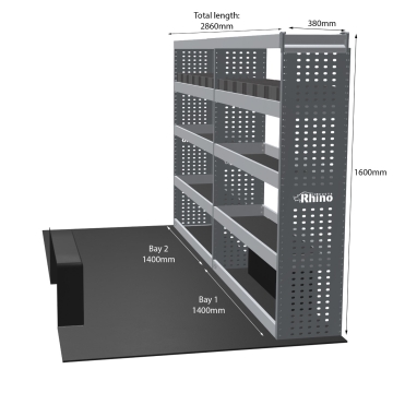MR4 Express Range For Volkswagen Crafter L3H3- Two Bays - Top Tray configuration with matting