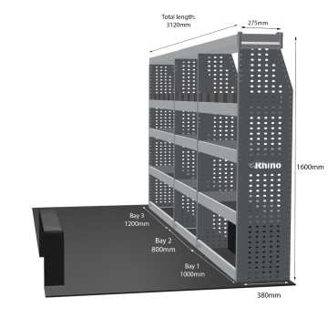 MR4 Express Range For Nissan Interstar L3H2 - Three Bays - Top Tray configuration with matting