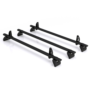 KammBar Black For Citroen Berlingo 2018 - Long Wheelbase - Low Roof (L2H1), 3 Aluminium Bars