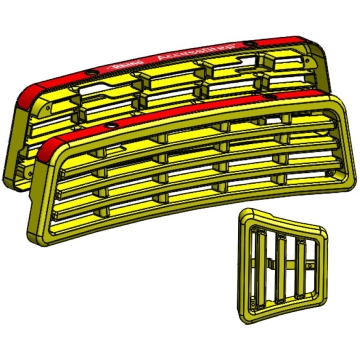 Plastic Tread Replacement Kit (Triple Yellow Step W/ Reverse Sensor Holes)